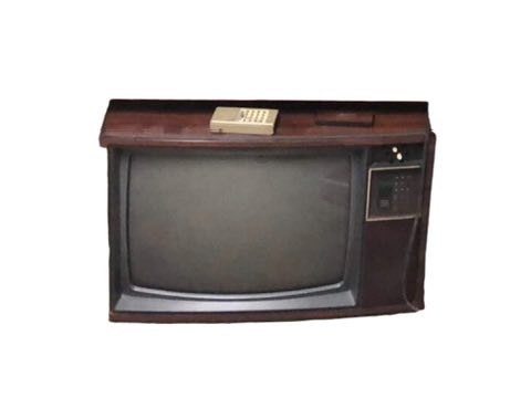 Background removed and centered vintage television